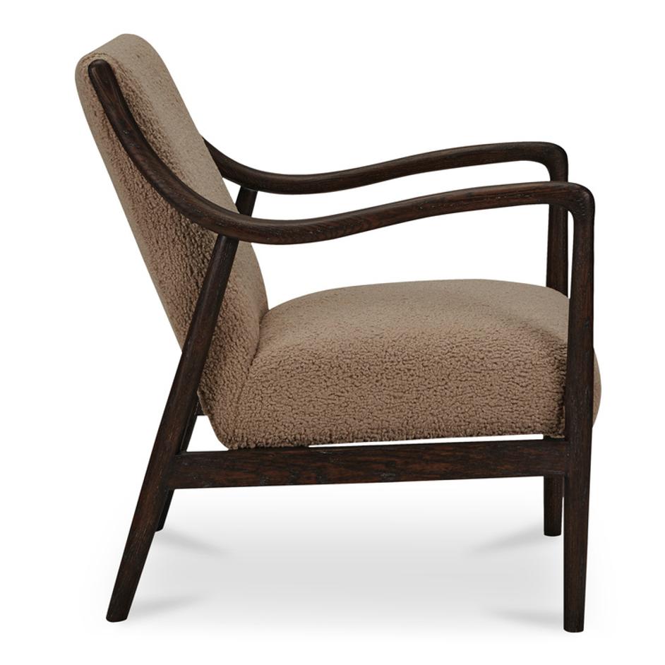 Yates Accent Chair Beige Faux Shearling by Moes Home