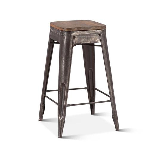 Eiffel 12" Barstool, Teak Top by Home Trends & Design