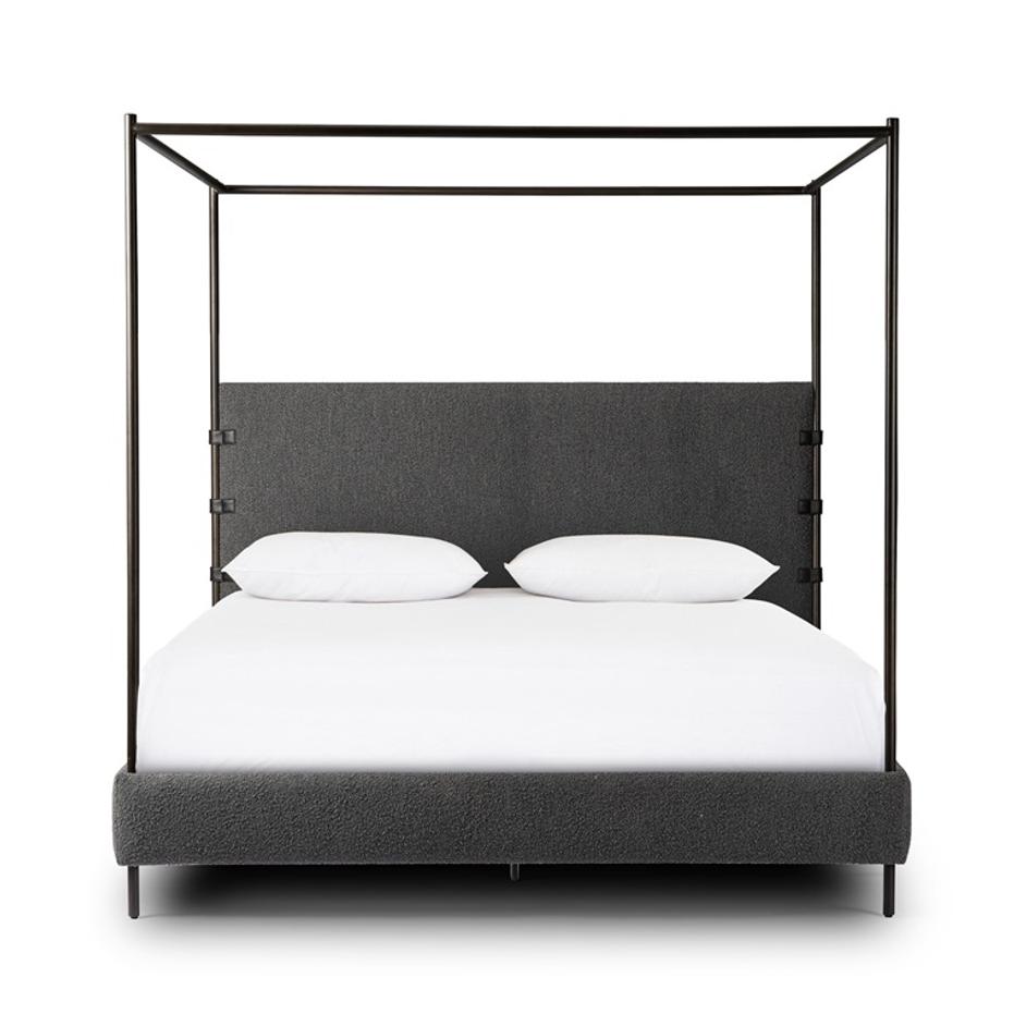 Anderson Canopy King Bed - Knoll Charcoal by Four Hands