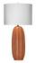 Beckham Leather Table Lamp with Linen Shade, Tan by Jamie Young