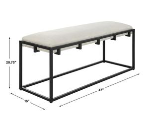 Paradox Iron & Fabric Bench by Uttermost