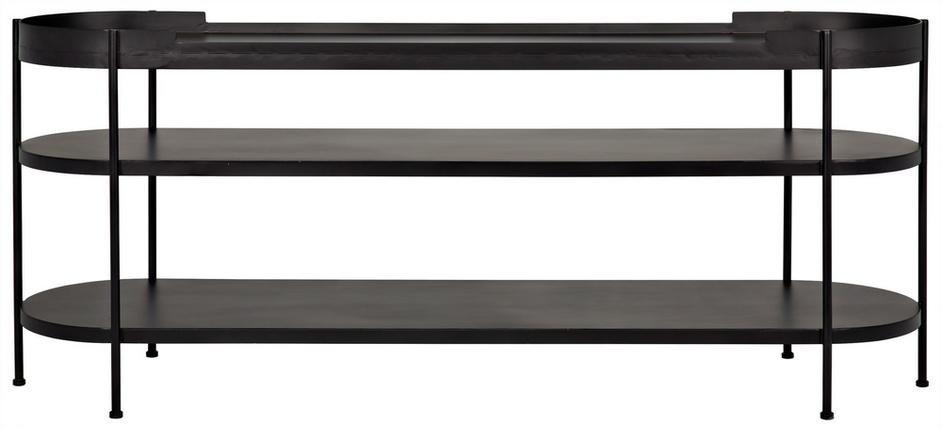 Cassio Console in Matte Black Industrial Steel by Noir Furniture