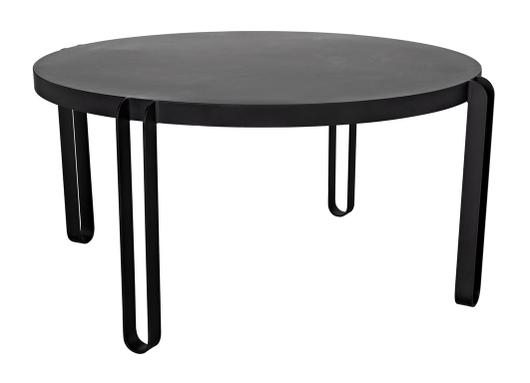 Marcellus Dining Table, 63", Black Metal by Noir Furniture