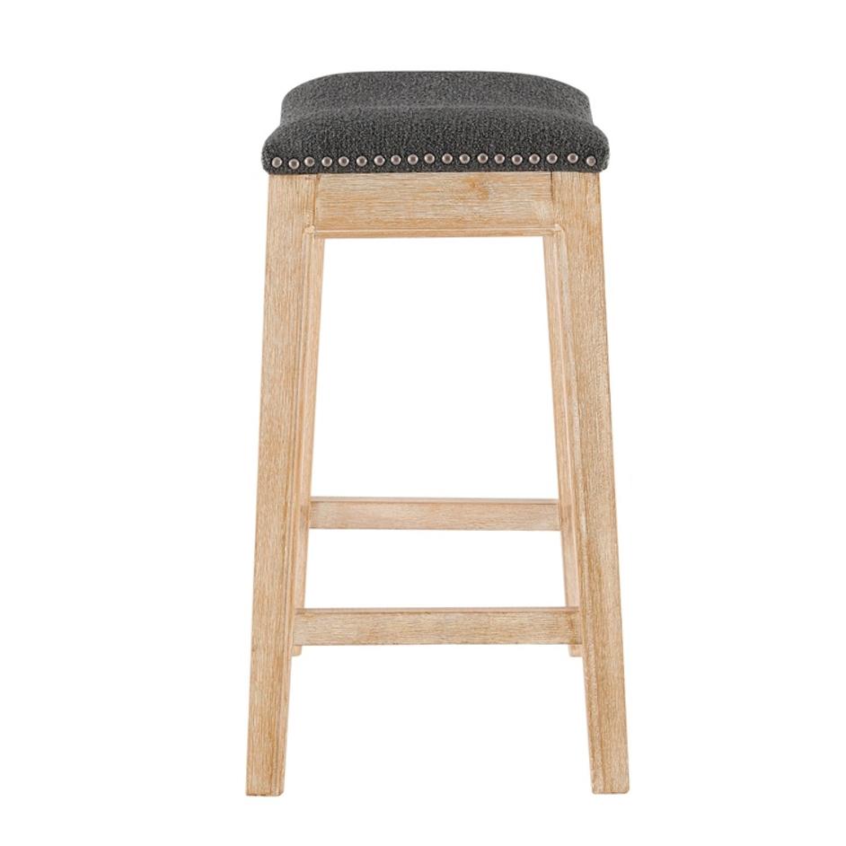 Elmo KD Fabric Counter Stool, Palladian Charcoal by New Pacific Direct