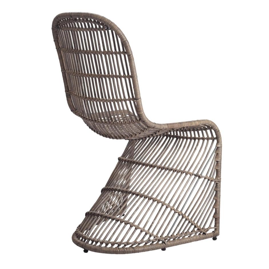 Groovy Rattan Chair In Gray by New Pacific Direct