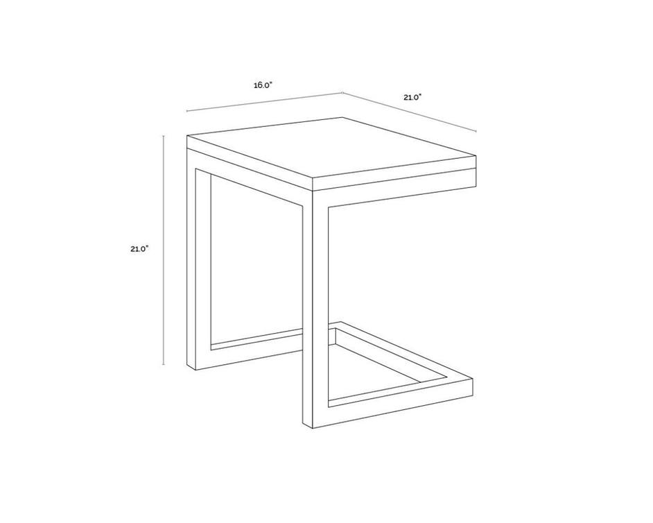GENEVE C-SHAPED END TABLE by Sunpan