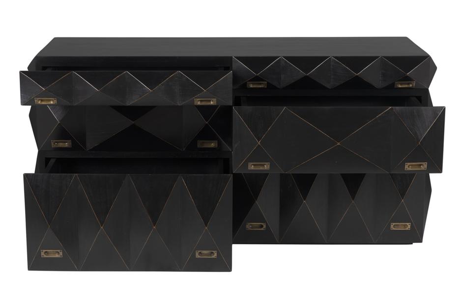 Allegra Dresser, Hand Rubbed Black by Noir Furniture