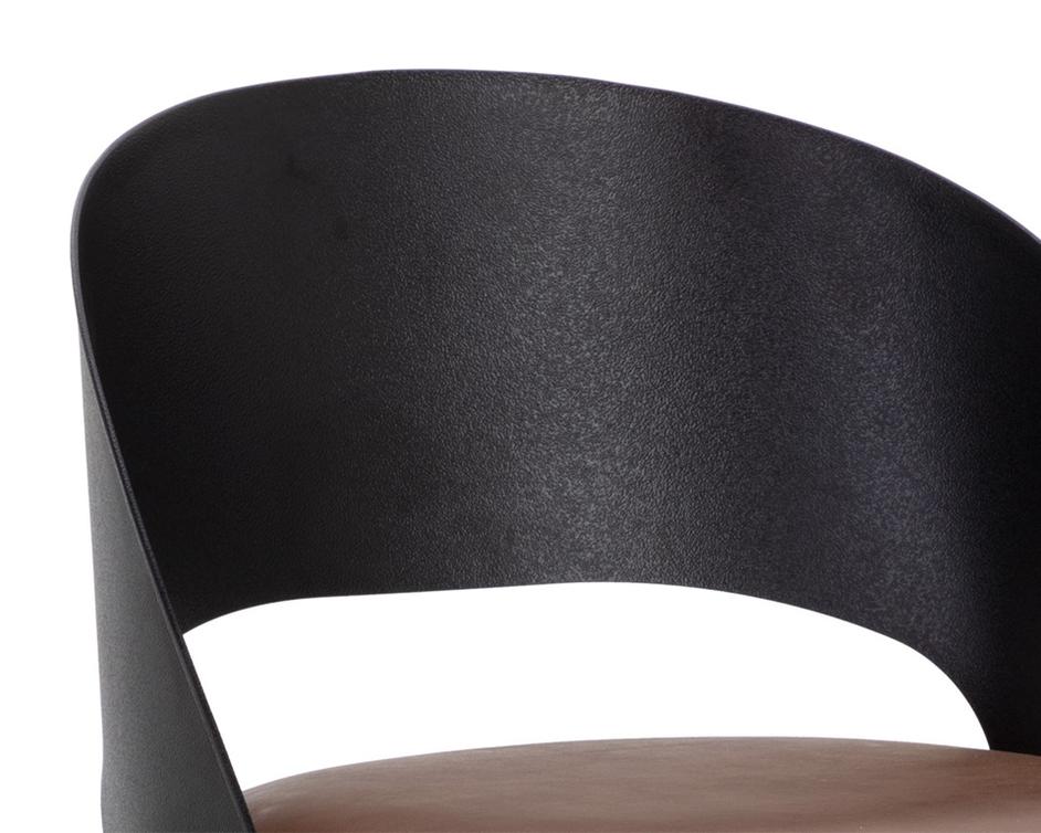 DEZIRAE BARSTOOL - BLACK - COGNAC LEATHER by Sunpan