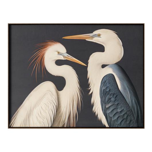 Two Cranes Framed Painting by Moes Home