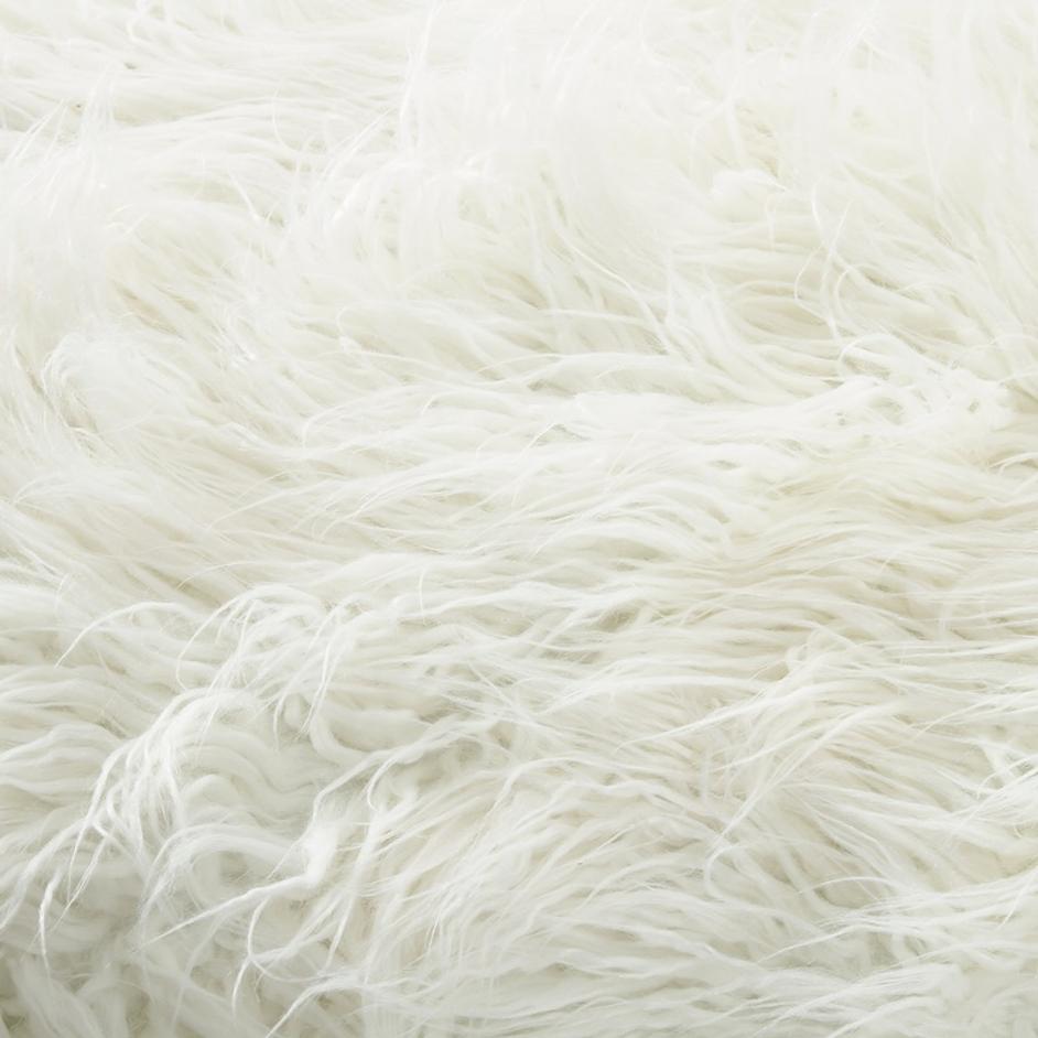 Charlotte Bench In Mongolian Cream Fur by FOUR HANDS