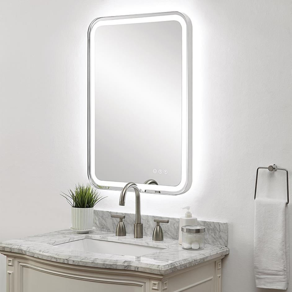 Crofton Lighted Nickel Vanity Mirror by Uttermost