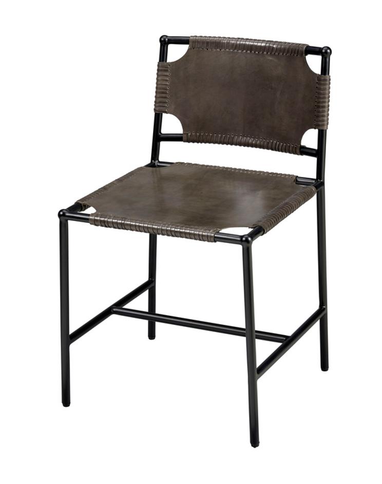 Asher Leather Dining Chair, Grey by Jamie Young