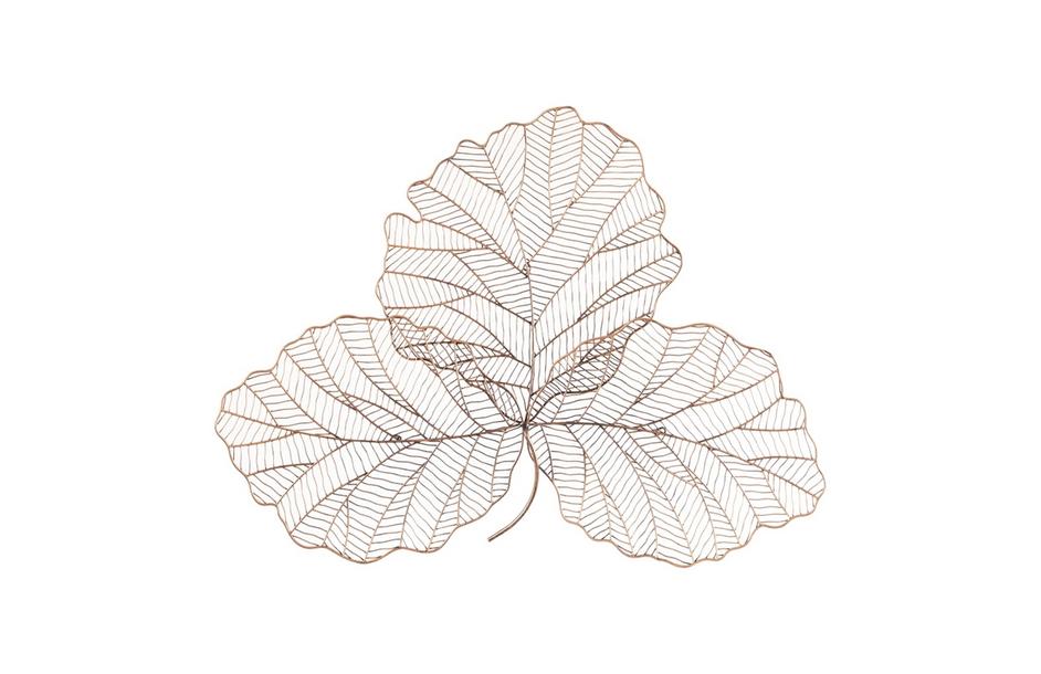Tri Leaf Wall Art, Smallall, Metal, Copper/Black by PHILLIPS COLLECTION