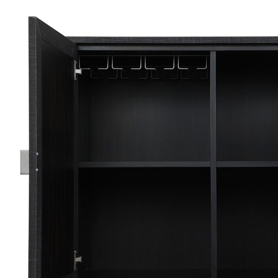 Cressida Bar Cabinet - Black Linen by Four Hands