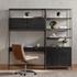 Trey Modular Wall Desk W/ 1 Bookcase - Black Wash Poplar by Four Hands