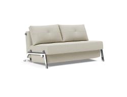 CUBED FULL SOFA BED in MIXED DANCE NATURAL FABRIC WITH Chrome legs 527 by INNOVATION USA