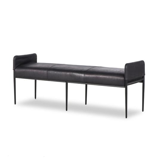 Brickel Backless Bench In Heirloom Black by Four Hands