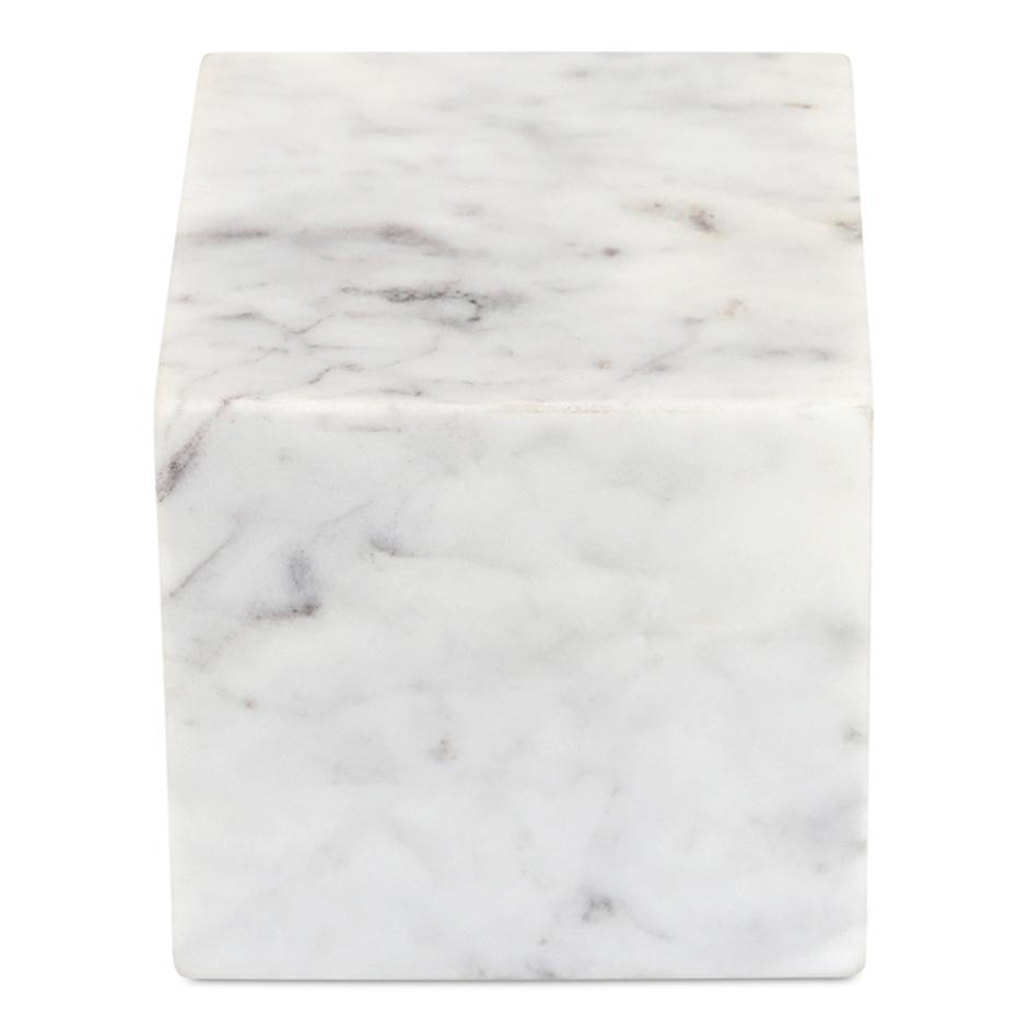 Cora Cube Tabletop Accent Banswara Purple White Marble by Moes Home
