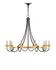 Hanlon Chandelier In Washed Black & Contemporary Gold Leaf by Currey & Company
