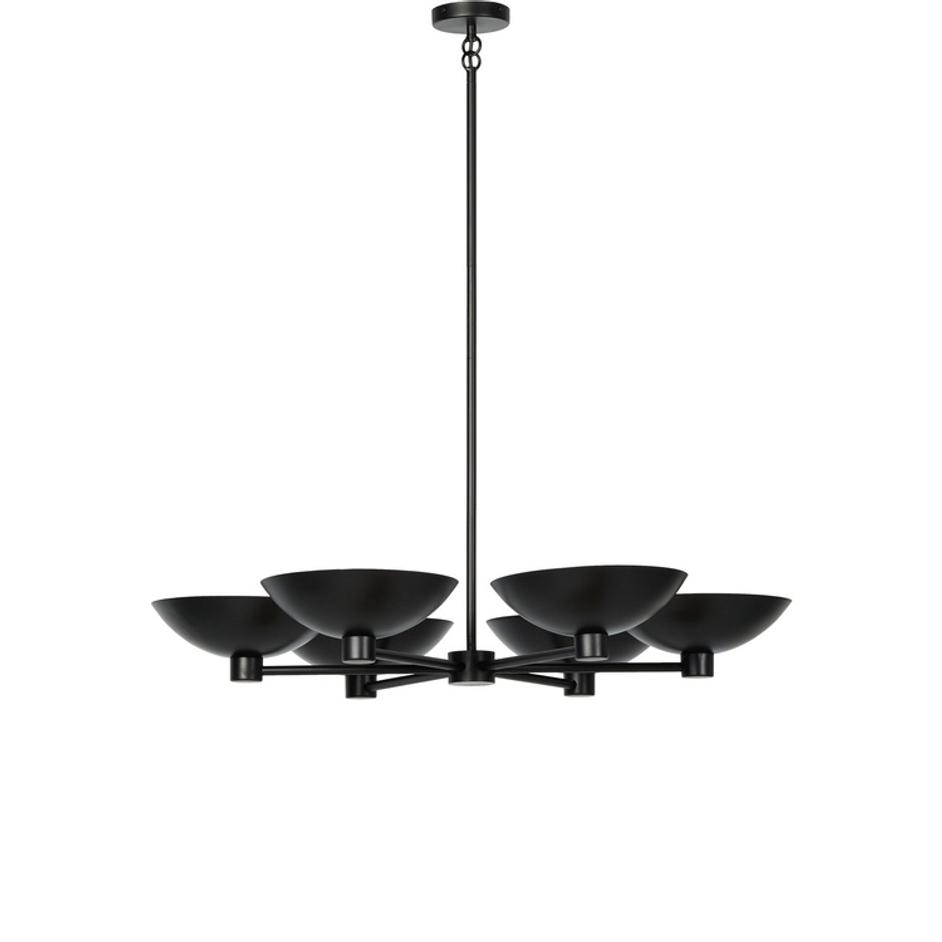 Klaus Chandelier In Jet Black And Aged Brass Iron by Four Hands