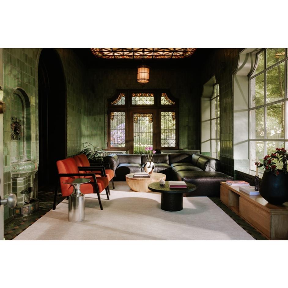 FORM OTTOMAN VANTAGE BLACK LEATHER by Moes Home