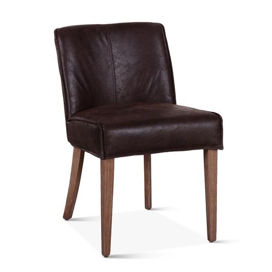 Buddy Side Chair Dark Brown Leather by Home Trends & Design