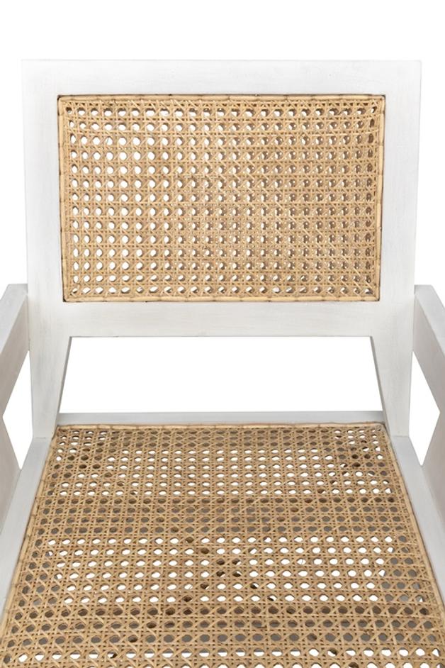 Jude Teak Chair with White Wash Finish and Caning by Noir Furniture