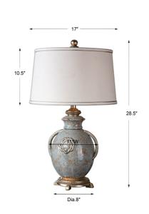 Cancello Blue Glaze Lamp by Uttermost