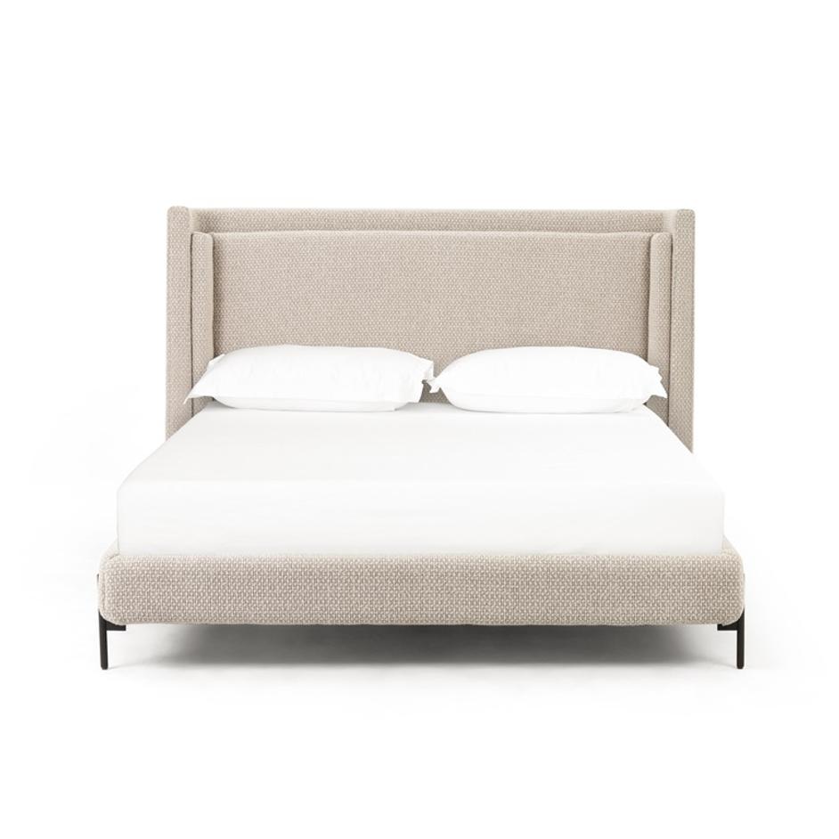 Dobson Bed In Perin Oatmeal In Queen by FOUR HANDS