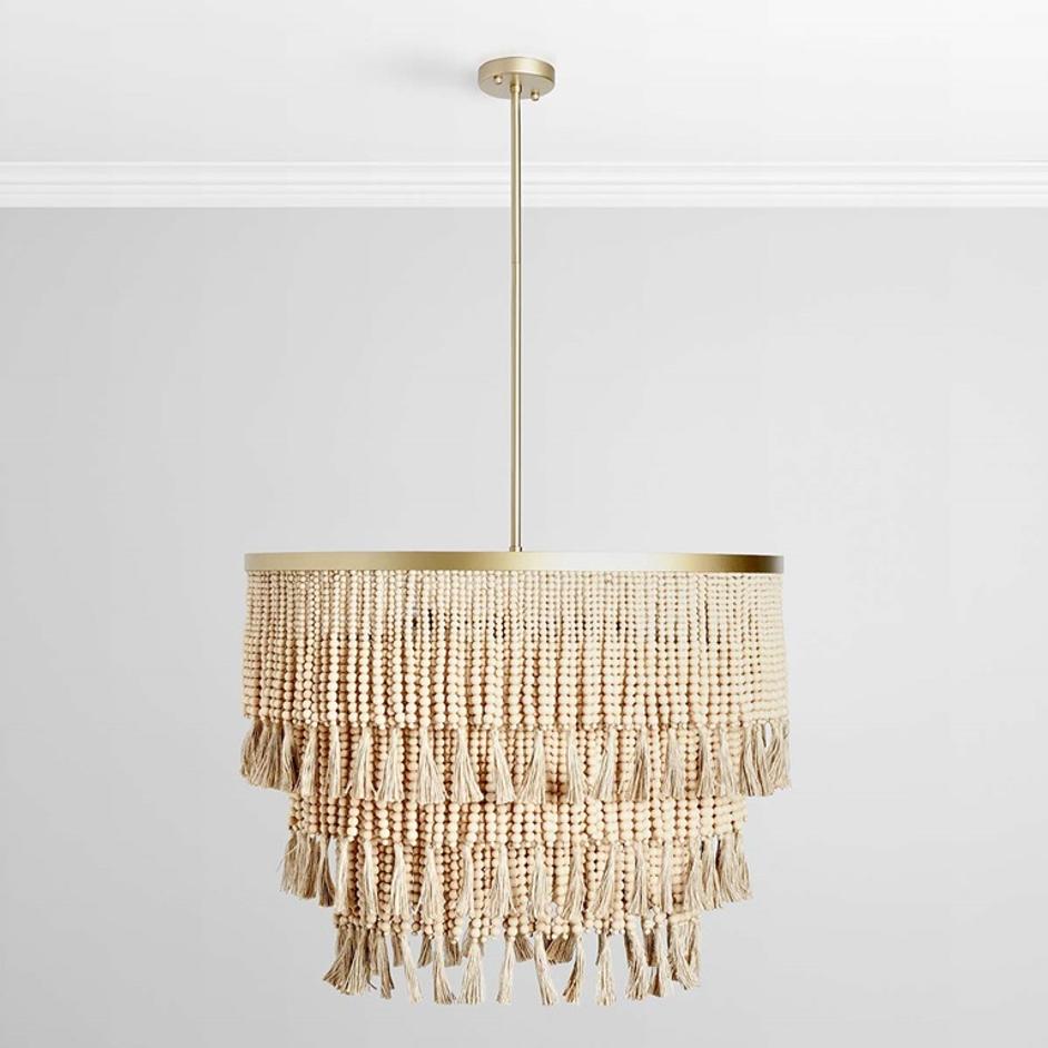 Brittany Beaded Chandelier Natural by Classic Home