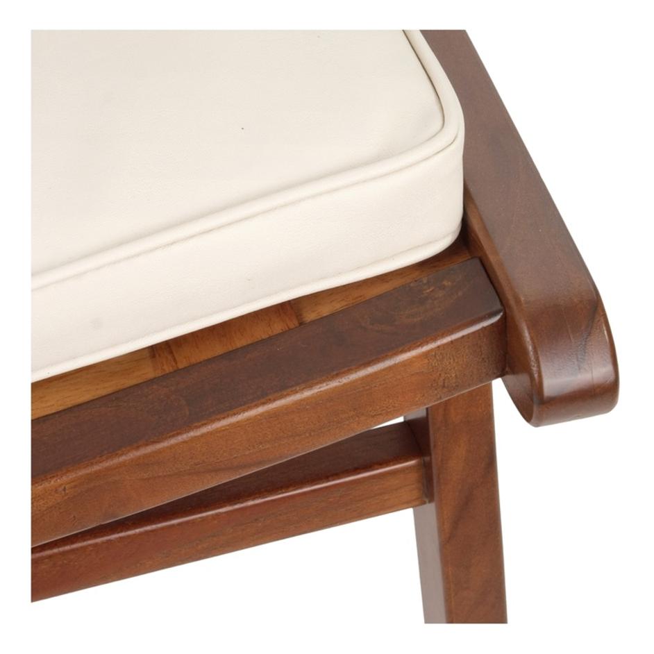 Loria Teak Accent Chair w/ PU Cushion, Cinnamon Brown by New Pacific Direct