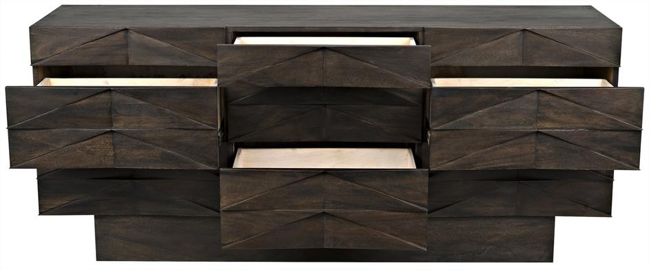 Drake Ebony Walnut Sideboard in Walnut and Veneer by Noir Furniture