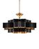Grand Lotus Black Large Chandelier In Satin Black & Contemporary Gold Leaf by Currey & Company