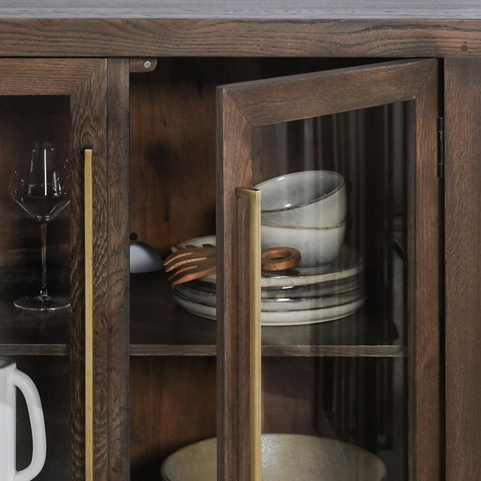 Bradley Oak Wood 6Dr Cabinet Landmark Brown by Classic Home