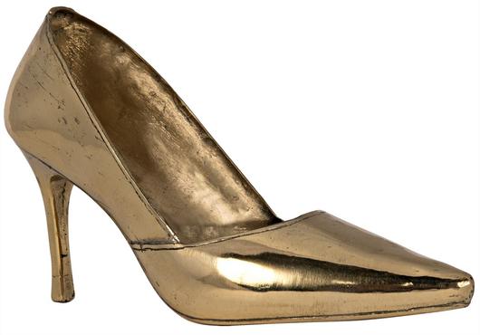 Heel Antique Brass Metal Alloy Pump by Noir Furniture