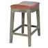 Elmo KD Bonded Leather Counter Stool Mystique Gray Frame, Pumpkin by New Pacific Direct