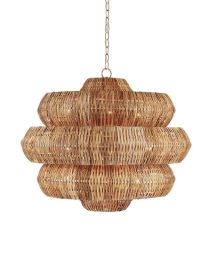 Antibes Chandelier In Khaki & Natural by Currey & Company
