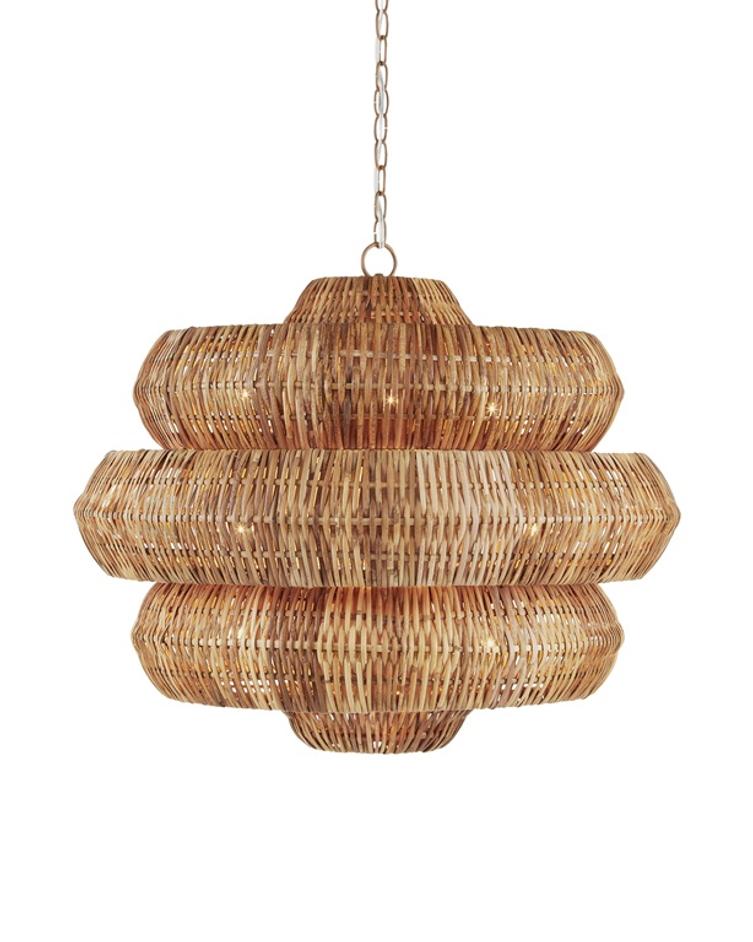 Antibes Chandelier In Khaki & Natural by Currey & Company