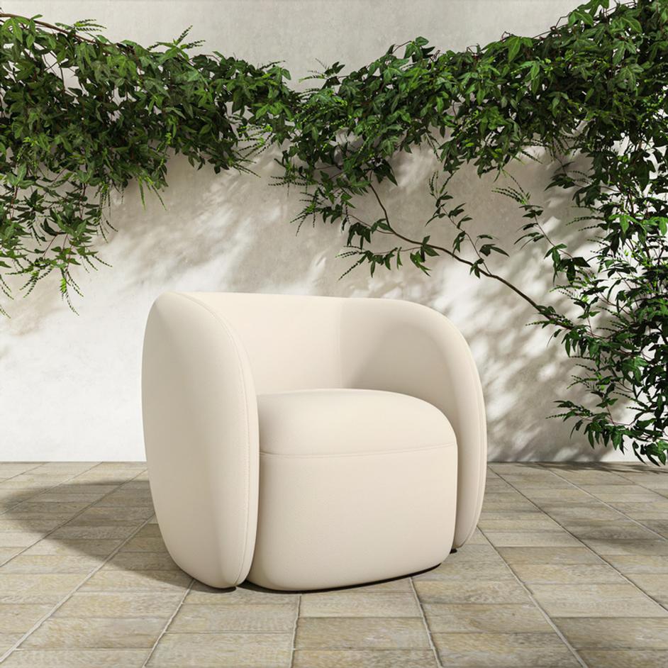 Rae Outdoor Accent Chair Cream by Moes Home