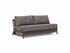 CUBED QUEEN SOFA BED in MIXED DANCE GREY FABRIC WITH Dark Wood LEGS 521 by INNOVATION USA