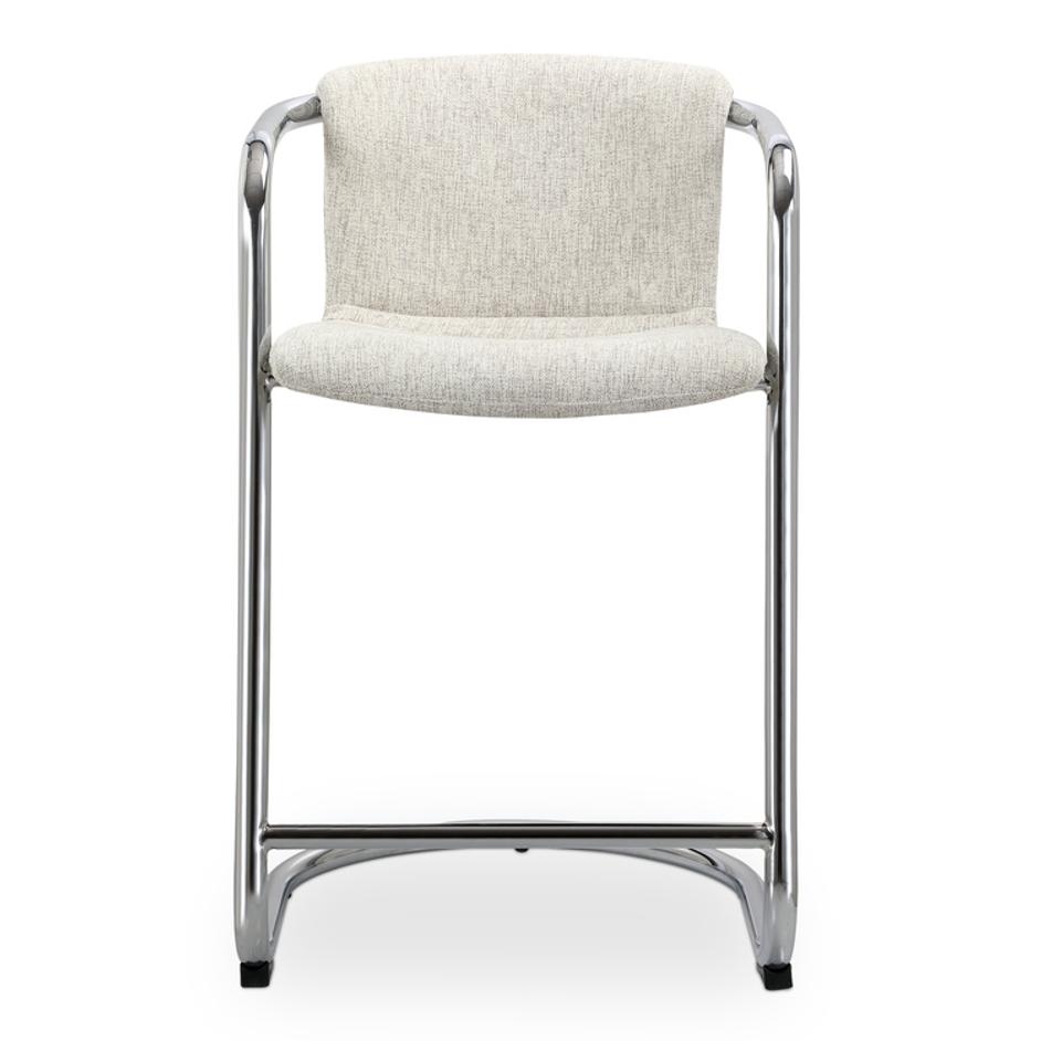 Freeman Chrome Frame Counter Stool Blended Cream - Set Of Two by Moes Home