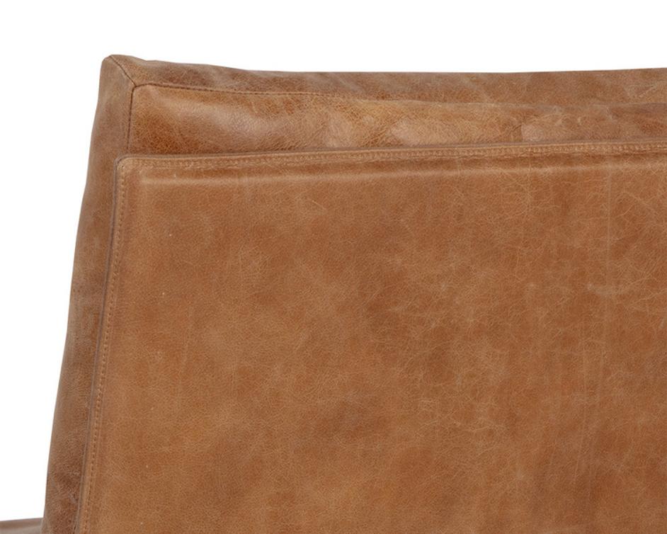 ZANCOR LOUNGE CHAIR - GUNMETAL - TAN LEATHER by Sunpan