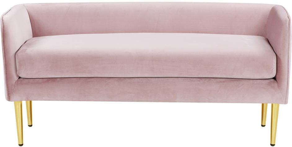 Tim Bench In Pink Velvet by Meridian Furniture