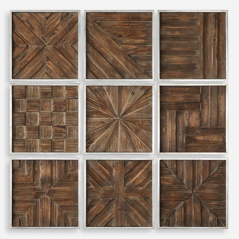 Bryndle Squares Wood Wall Decor S/9 by Uttermost
