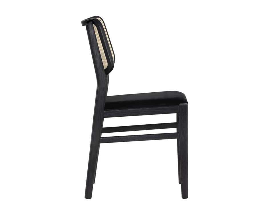 Annex Dining Chair - Black - Velvet Black by Sunpan