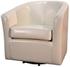 Hayden SWIVEL Bonded Leather Arm Chair In Beige by New Pacific Direct