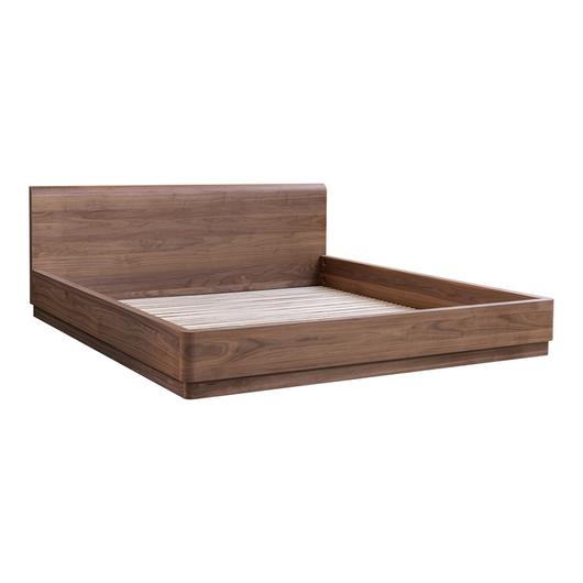 ROUND OFF KING BED WALNUT by Moes Home