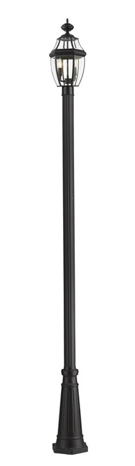 Westover 2 Light Outdoor Post Mounted Fixture in Black Finish by Z-Lite