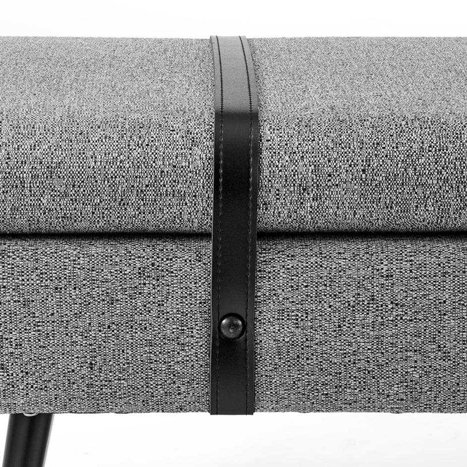 Zuney Fabric Bench In Princeton Gray by New Pacific Direct