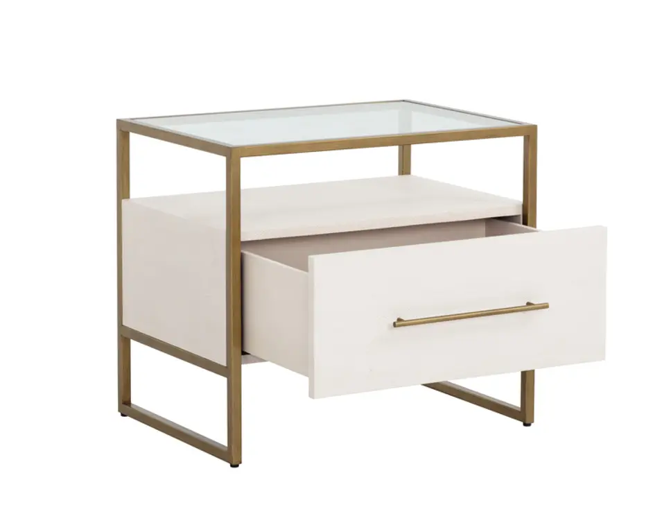 VENICE NIGHTSTAND - OYSTER SHAGREEN by Sunpan